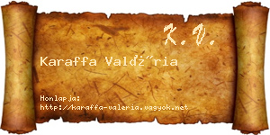 Karaffa Valéria névjegykártya