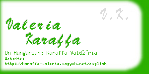 valeria karaffa business card